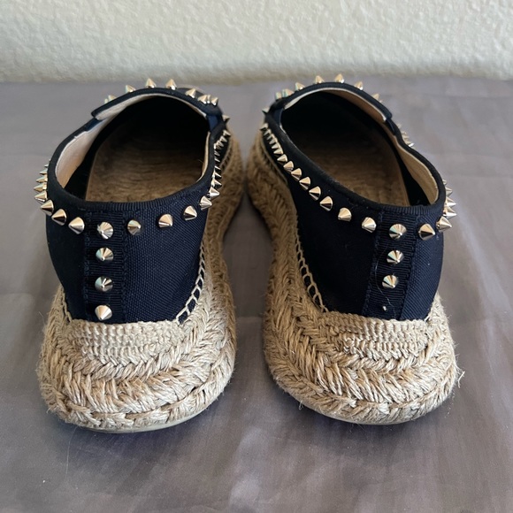Christian Louboutin Espaboat Navy Espadrille Spiked Shoes 39 - Picture 8 of 16